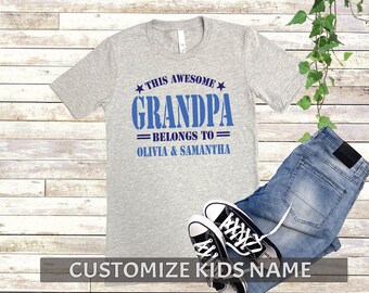 this awesome grandma belongs to , personalized gifts for grandpa fathers day , grandpa fathers day gift shirt , grandpa custom gift