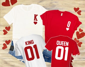 King And Queen Matching Couple Shirts, Valentines Day Shirt Gifts, Matching Couple Valentine Gift, His and Hers Matching Couple Gift