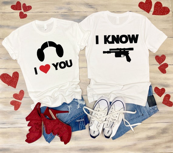 Star Wars Couples Gift Set Disney Star Wars Couple Shirt I Love You I Know  Shirt Disney Couple Shirt Valentines Day Gifts 