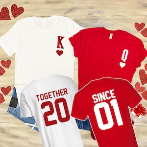 Matching couple together since shirts - anniversary shirts- mr and mrs shirts -married since shirts- matching couple shirts valentines