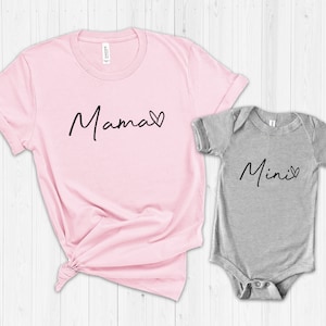Pinky Mama & mini , mommy and me shirts, matching shirts, mother daughter shirts, matching rainbow outfits, matching tees
