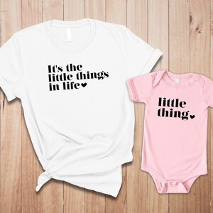 Little Things in Life Cute Design Mommy and Me Cute Matching T-Shirts Mama and Baby Family Outfits Mother and Daughter Gift Set