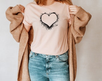 Heart Design T-Shirt for Valentine, Perfect for a Gift or a Self-gift, Girlfriend, Wife, Fiancee, Friend, Unisex tees
