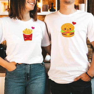 Perfect Match Tees, Fries and Burger, Valentine Matching T shirts, Couples Gift, for girlfriend, boyfriend, husband, wife, fiance, fiancee