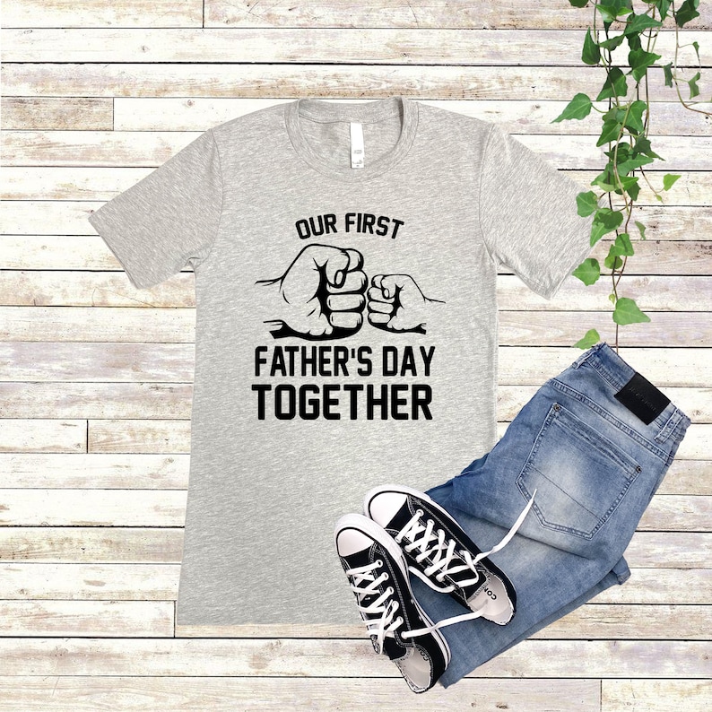 Our first fathers day together shirt 2022 , first time dad gift , personalized fathers day gift , custom fathers day gift , daddy and me image 3
