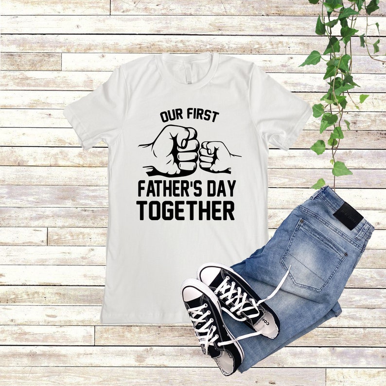 Our first fathers day together shirt 2022 , first time dad gift , personalized fathers day gift , custom fathers day gift , daddy and me image 2