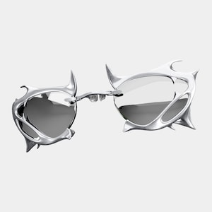 Occhiali da sole futuristici con clip / THORN / Occhiali da sole Rave / Occhiali da sole da festa / Occhiali da sole Cyberpunk / Occhiali da sole alla moda / Uomo/Donna