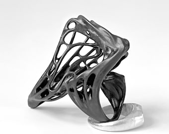 Anillo Cocoon - RESINA NEGRA