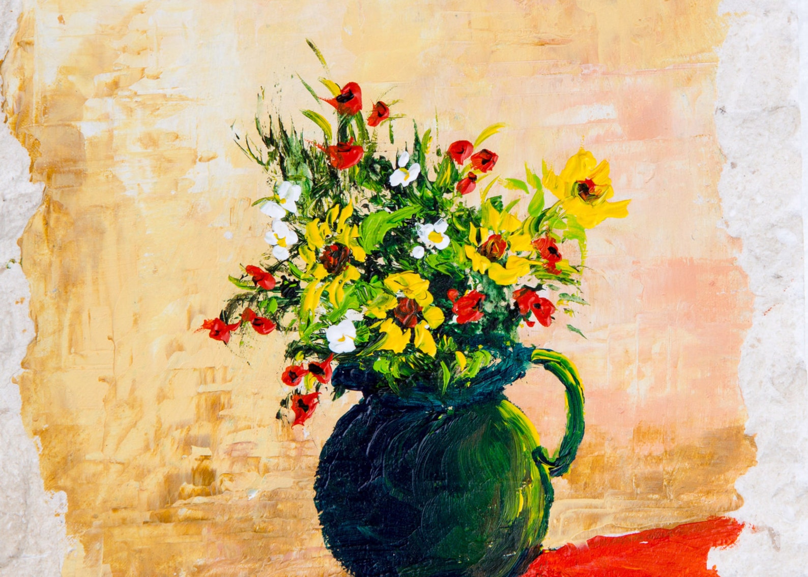 Flower Vase Painting Painting Flowers Kitchen Wall Decor Etsy