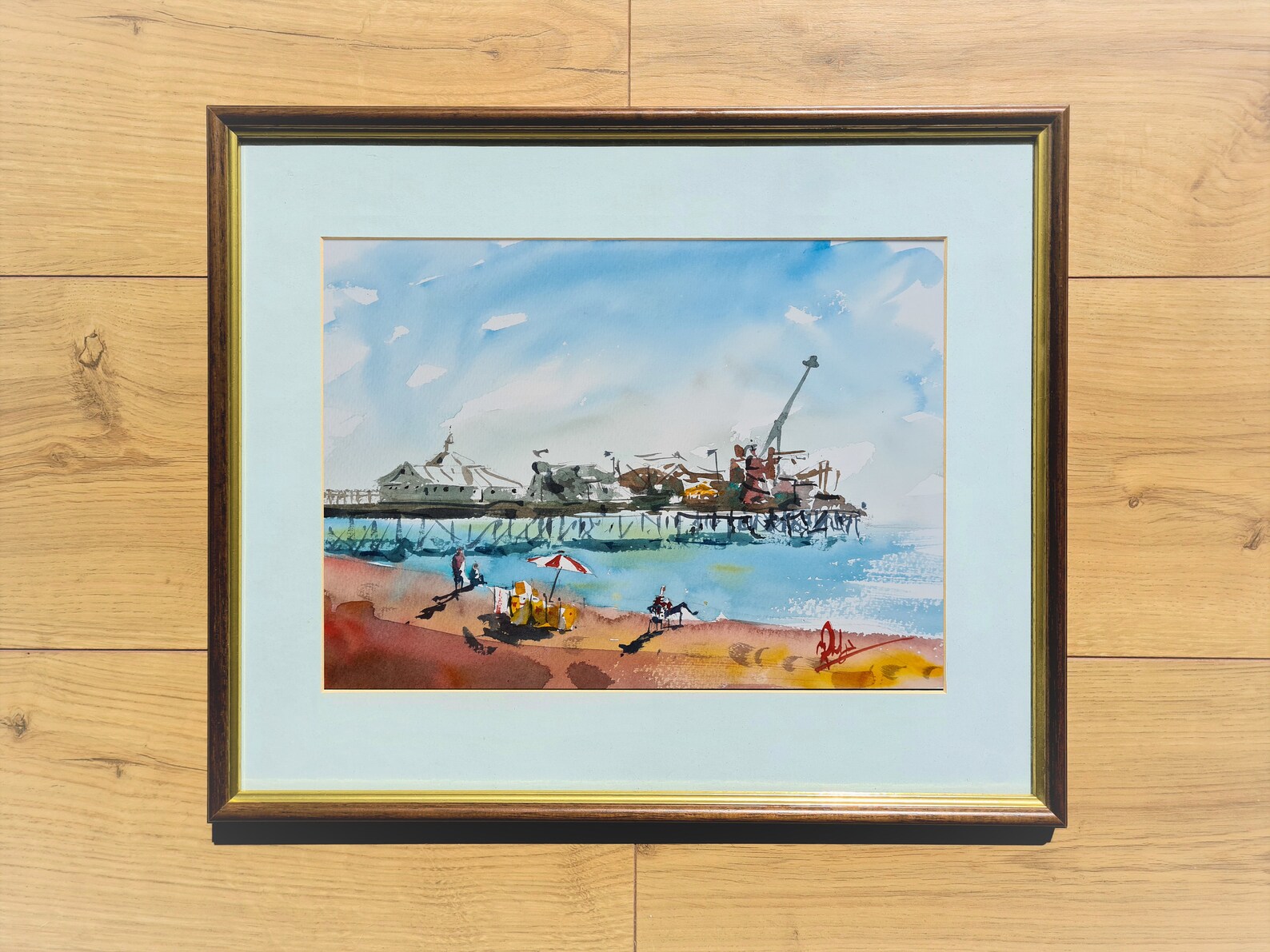 Brighton Beach Art Print Wall Decor Brighton Pier Watercolor Etsy