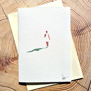 Cartão de felicitações minimalista em aquarela branca, forma de impressão, pintura em aquarela original, lindo cartão de felicitações, cartão de aniversário, cartão de casamento