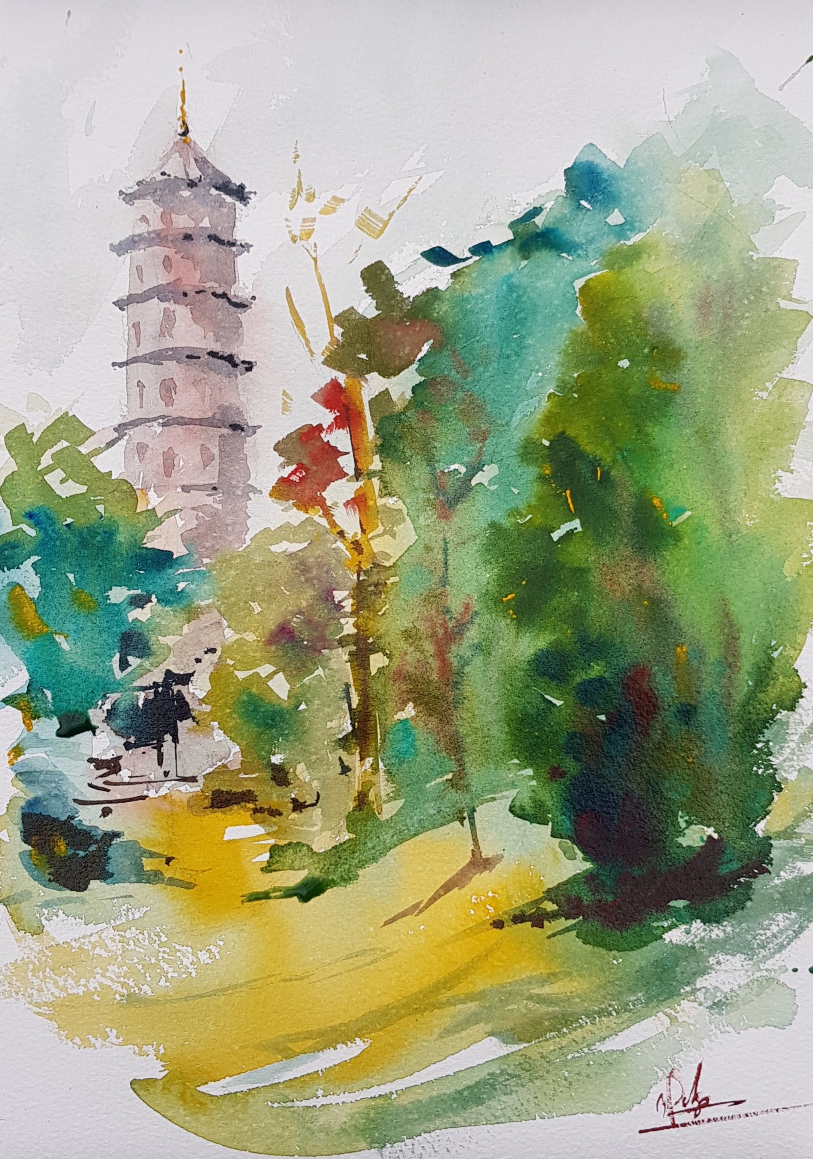 Pagoda Greeting Card Kew Gardens London Cute Original - Etsy UK