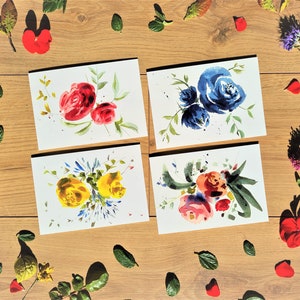 BlumenGemälde Grußkarten, AquarellMalerei Hochzeitskarte Dankeskarte Grußkarte Packung Abstrakt Floral Malerei Verlobungskarte