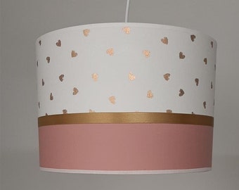 babylamp babykamer kinderlamp kinderkamer oudroze en gouden hartjes