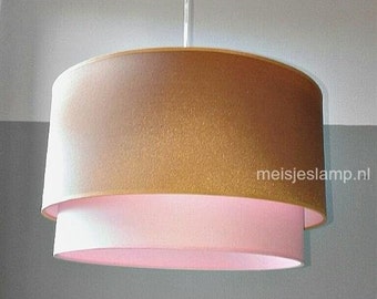 Babylamp babykamer kinderhanglamp goud en roze