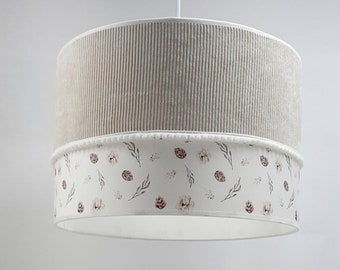 lamp babykamer, hanglamp kinderkamer, beige ribstof,nature