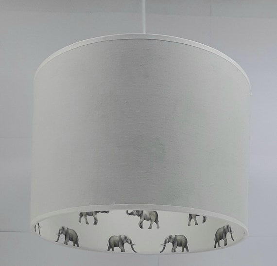 boot aanpassen stroom Baby Lamp Baby Room Light Gray and Elephants Lamp - Etsy