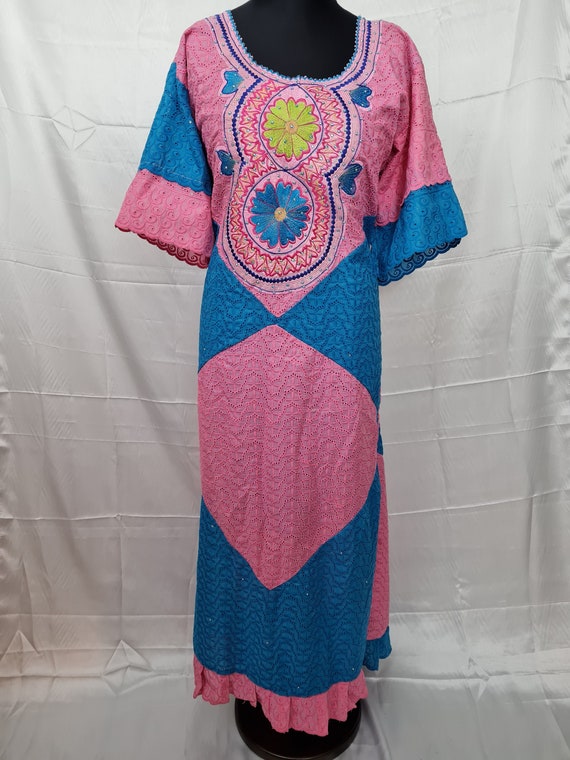 African Senegalese Lace Dress Embroidery Dress Pink and - Etsy