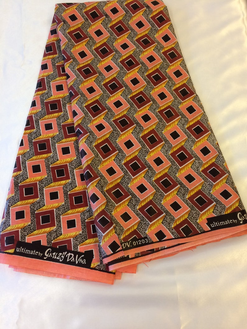African Ankara Wax Print West African Fabric 4 Yards Fabric
