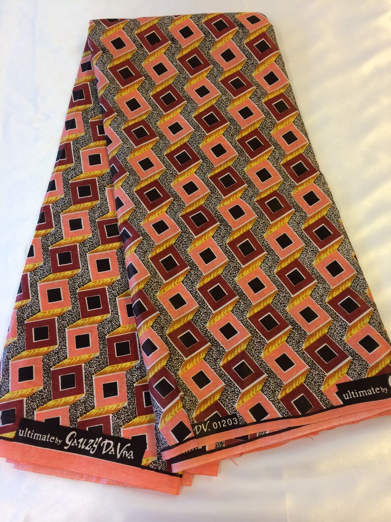African Ankara Wax Print West African Fabric 4 Yards Fabric