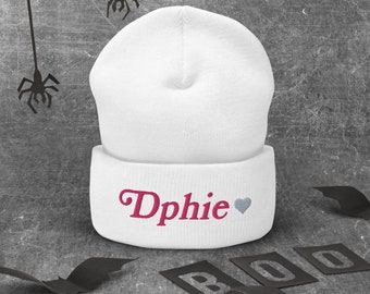 Delta Phi DPHIE Dream Cuffed Beanie Embroidered Hat, Big Little Reveal, Delta Phi Epsilon Sorority Gift, Trendy DPhiE Sorority Cuffed Beanie
