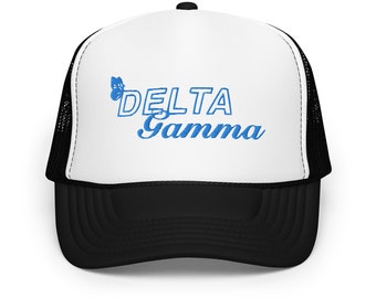 Delta Gamma Foam Embroidered trucker hat - Sorority hat, trucker style hat, college apparel