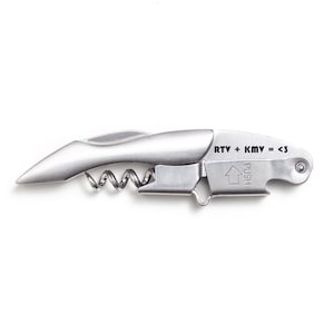 Stainless Steel Prestige Corkscrew Wine Opener Engrave - Coutale Sommelier French Design Wine Key Bottle Opener - Personalized Wedding Gift