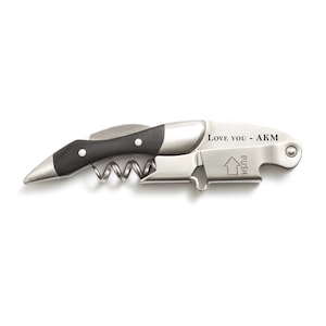 Blackwood Prestige Corkscrew Wine Opener Engraved - Coutale Sommelier - French Design - Wine Key Bottle Opener - Personalized Wedding Gift