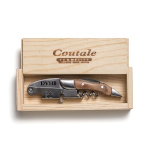 Naturalwood Prestige Corkscrew Wine Opener Engraved - With Pinewood Gift Box Made in USA - Wine Key Bottle Opener Personalized Wedding Gift