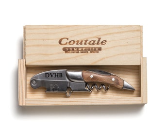 Naturalwood Prestige Corkscrew Wine Opener Engraved - With Pinewood Gift Box Made in USA - Wine Key Bottle Opener Personalized Wedding Gift