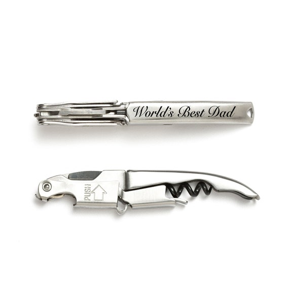 Stainless Steel Innovation Corkscrew Wine Opener Custom - Coutale Sommelier - French Design Wine Key Engraved - Personalized Wedding Gift