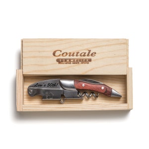 Rosewood Prestige Corkscrew Wine Opener Engraved - With Pinewood Gift Box Made in USA - Wine Key Bottle Opener - Personalized Wedding Gift