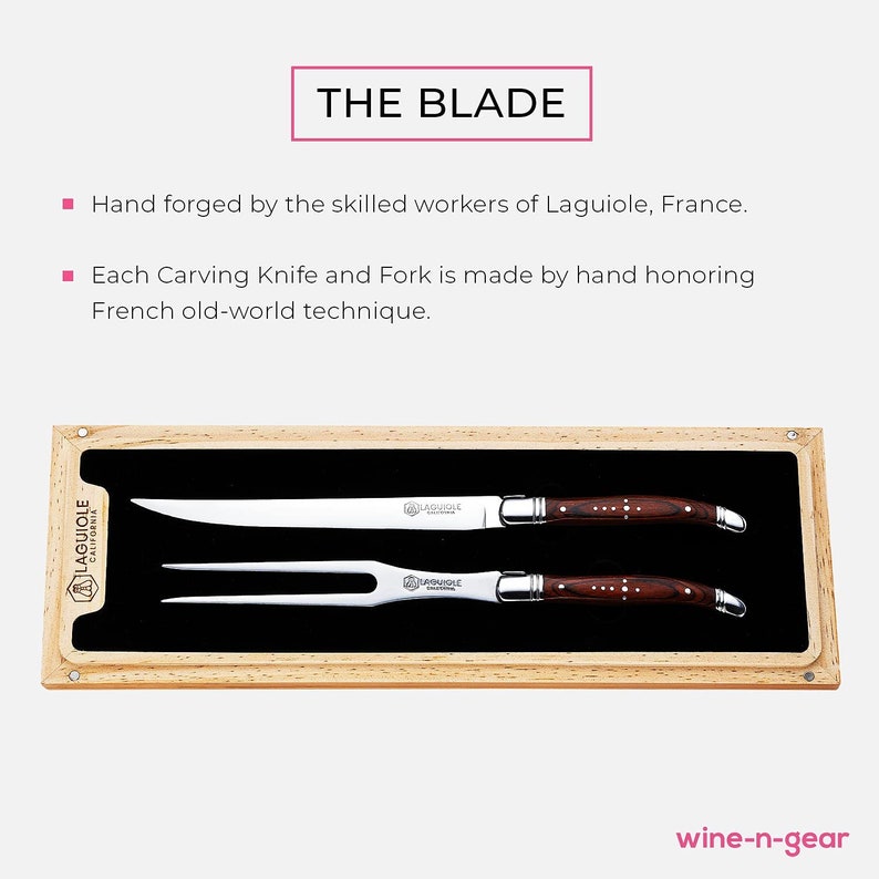 Laguiole California Carving Knife and Fork - Thumbnail 4