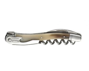 Chateau Laguiole (Blond Horn) - Corkscrew Wine Opener Engraved - Laguiole France - French Made - Wine Key Bottle Opener - Personalized