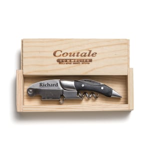 Blackwood Prestige Corkscrew Wine Opener Engraved - With Pinewood Gift Box Made in USA - Wine Key Bottle Opener Personalized Wedding Gift