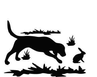 Rabbit hunting decal | Etsy