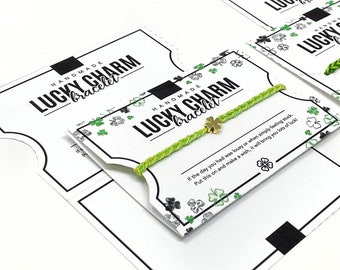 PRINTABLE Lucky Charm Bracelet Cards - Digital PD