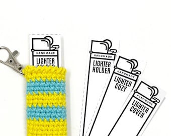 PRINTABLE Insert Display for Lighter Holders  - Digital PDF - Cutout cards for handmade lighter cozy. Lighter cover market display templates