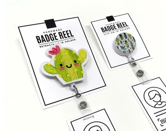 PRINTABLE Badge Reel Display Cards - Digital PDF - Backing cards tags + packaging for retractable & interchangeable clip on ID badge holder