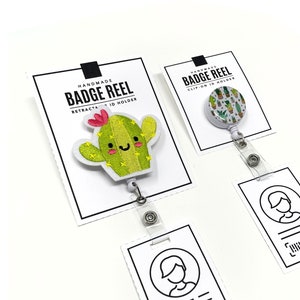 PRINTABLE Badge Reel Display Cards - Digital PDF - Backing cards tags + packaging for retractable & interchangeable clip on ID badge holder