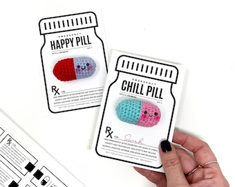 PRINTABLE Chill Pill Tags - Digital PDF - packaging for handmade happy pills, cutout backing cards and  market display label for pocket pill