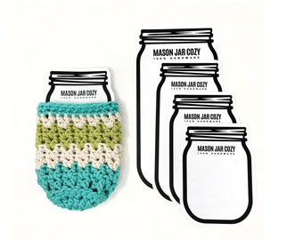 PRINTABLE Jar Cozy Display Card - 4 sizes - Downloadable PDF - Template for jar holder cozies, jar sleeve insert tag, handmade packaging tag