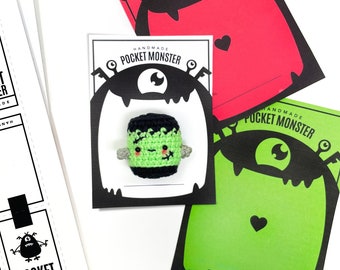 PRINTABLE Pocket Monster Display Cards - Digital PDF - DIY packaging for handamde mini monsters