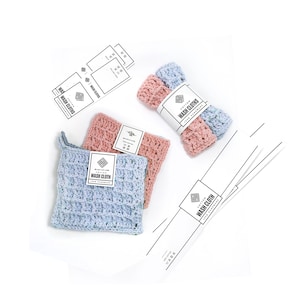 PRINTABLE Wash Cloth Tags + BONUS Wrap Labels - Downloadable PDF. Diy templates for handmade washcloths. Washcloth packaging printables.