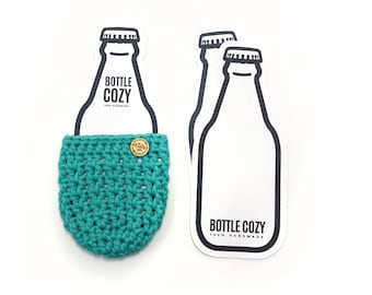 PRINTABLE  Bottle Cozy Template -Downloadable PDF. DIY packaging for beer bottle cozies. Bottle cosy labels.  Modern design.