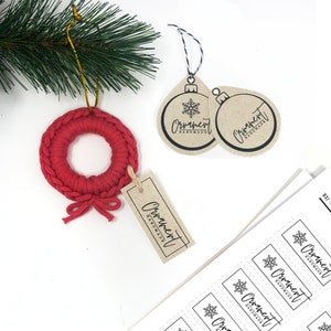 PRINTABLE Ornament Tag Templates - SIMPLE Style -  Downloadable PDF - Hang Tags for handmade and holiday ornaments.