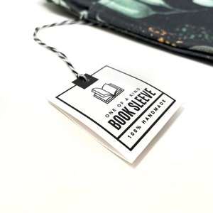 PRINTABLE Book Sleeve Tags - Digital PDF - Fold over + hang tags for handmade book covers & jackets.  Book cover market packaging price tag