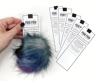 PRINTABLE Faux Fur Pom-Pom Tags - Digital PDF