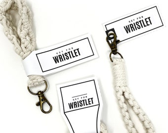 PRINTABLE Wristlet Tags - Digital PDF - handmade key fob wristlet packaging and market display labels for crochet and macrame wrist straps