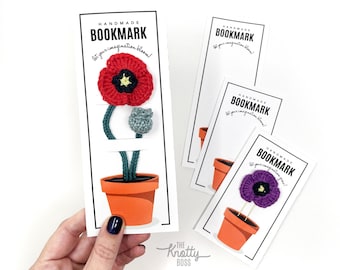 PRINTABLE Flower Bookmark Display Cards - Digital PDF